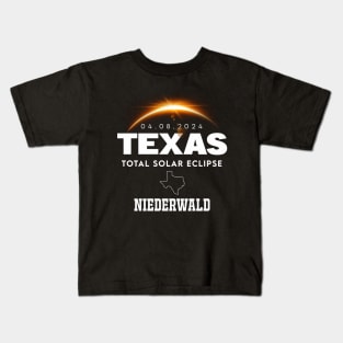 Total Solar Eclipse 2024 Niederwald Texas Kids T-Shirt